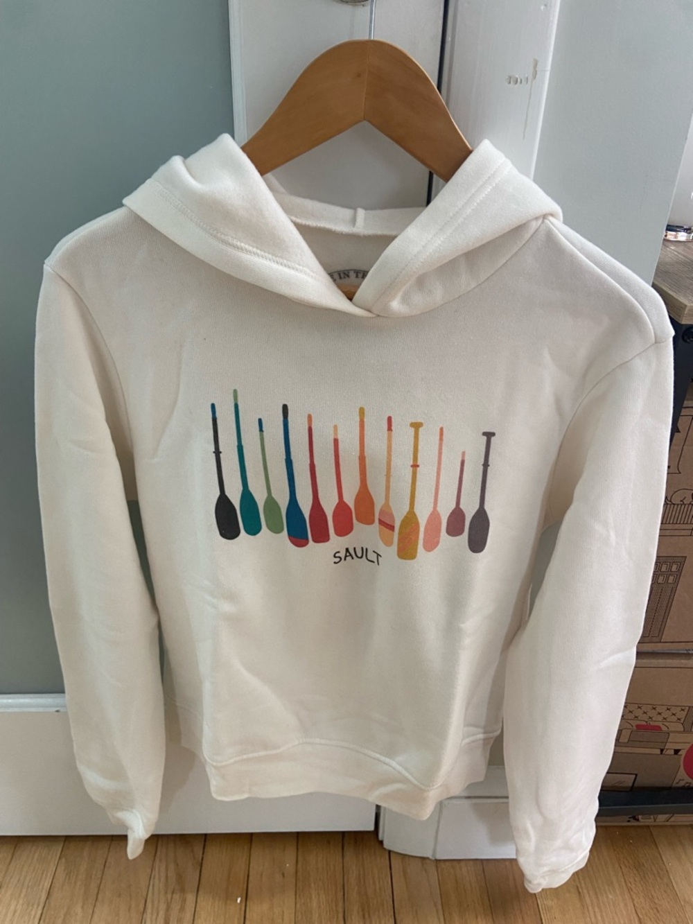 SAULT New England S Small Hoodie Sweater Paddles Rowing NEW NWOT
